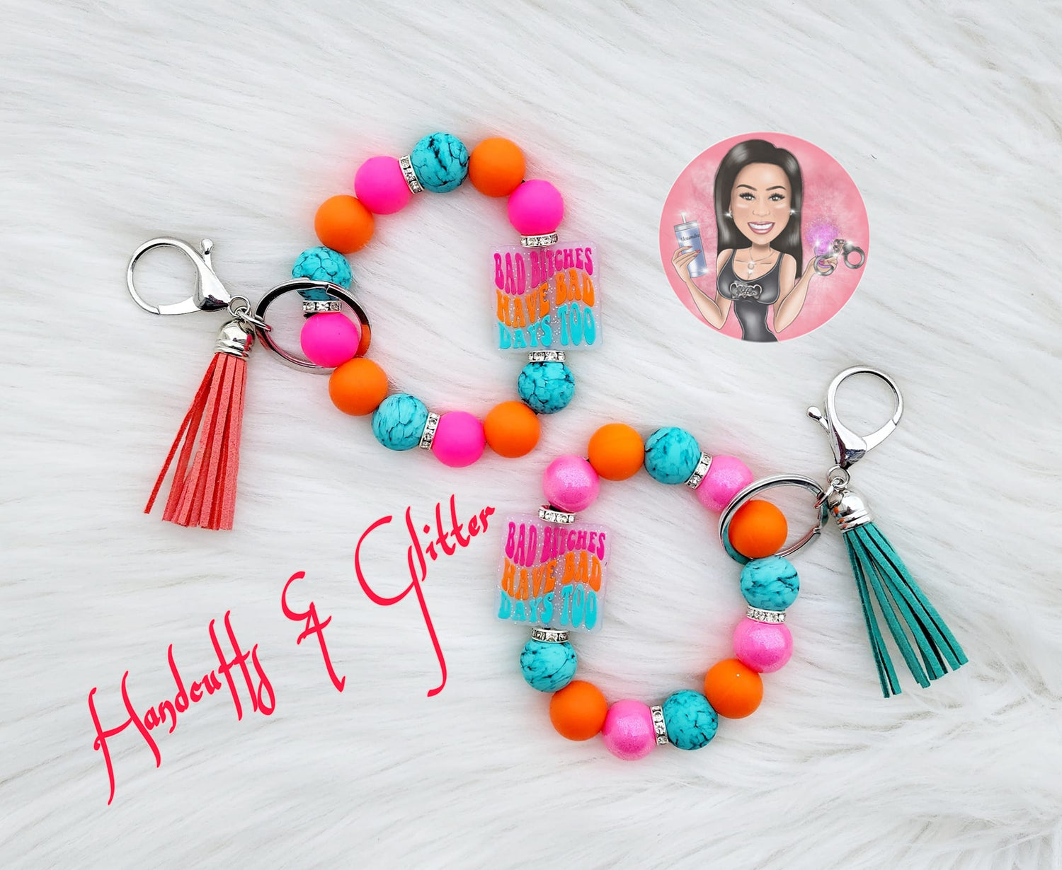 Wristlet Keychains (15mm Silicone Beads)