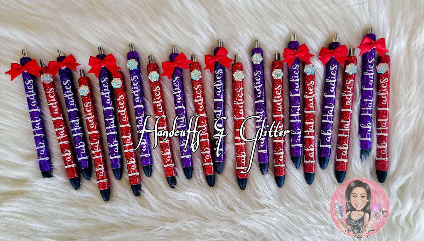 Inkjoy Pens: Red Hat Ladies _ Glitter