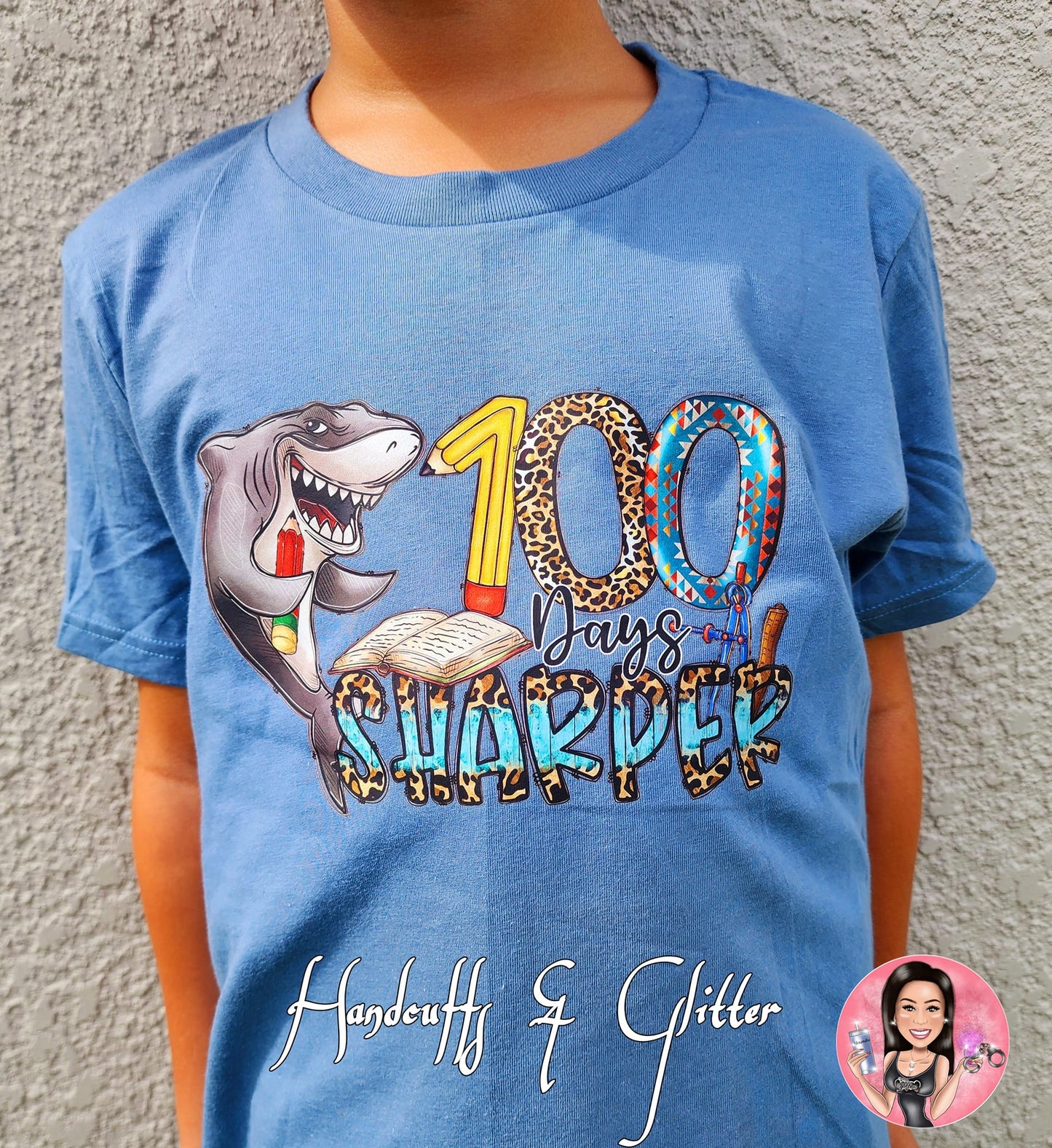 T-Shirt: Kids T-Rex "I Roared 100 days" / Shark "100 days Sharper"