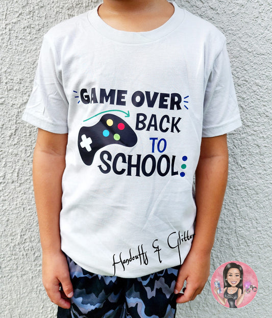 T-Shirt: Kids "Game Over, Back to School"