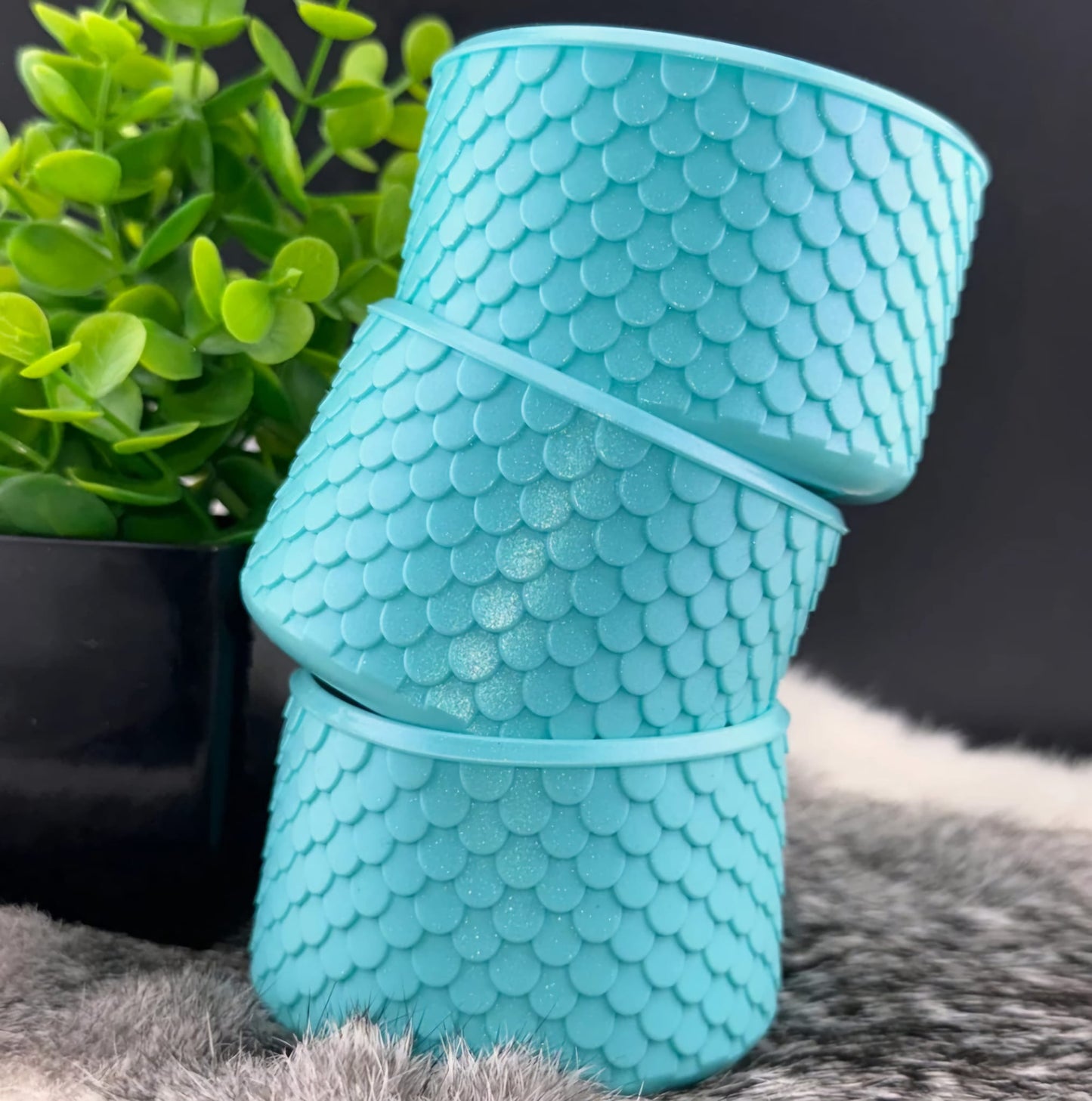 Tumbler Accessories: SET Option = Boot & Straw Topper Set / Turquoise Mermaid