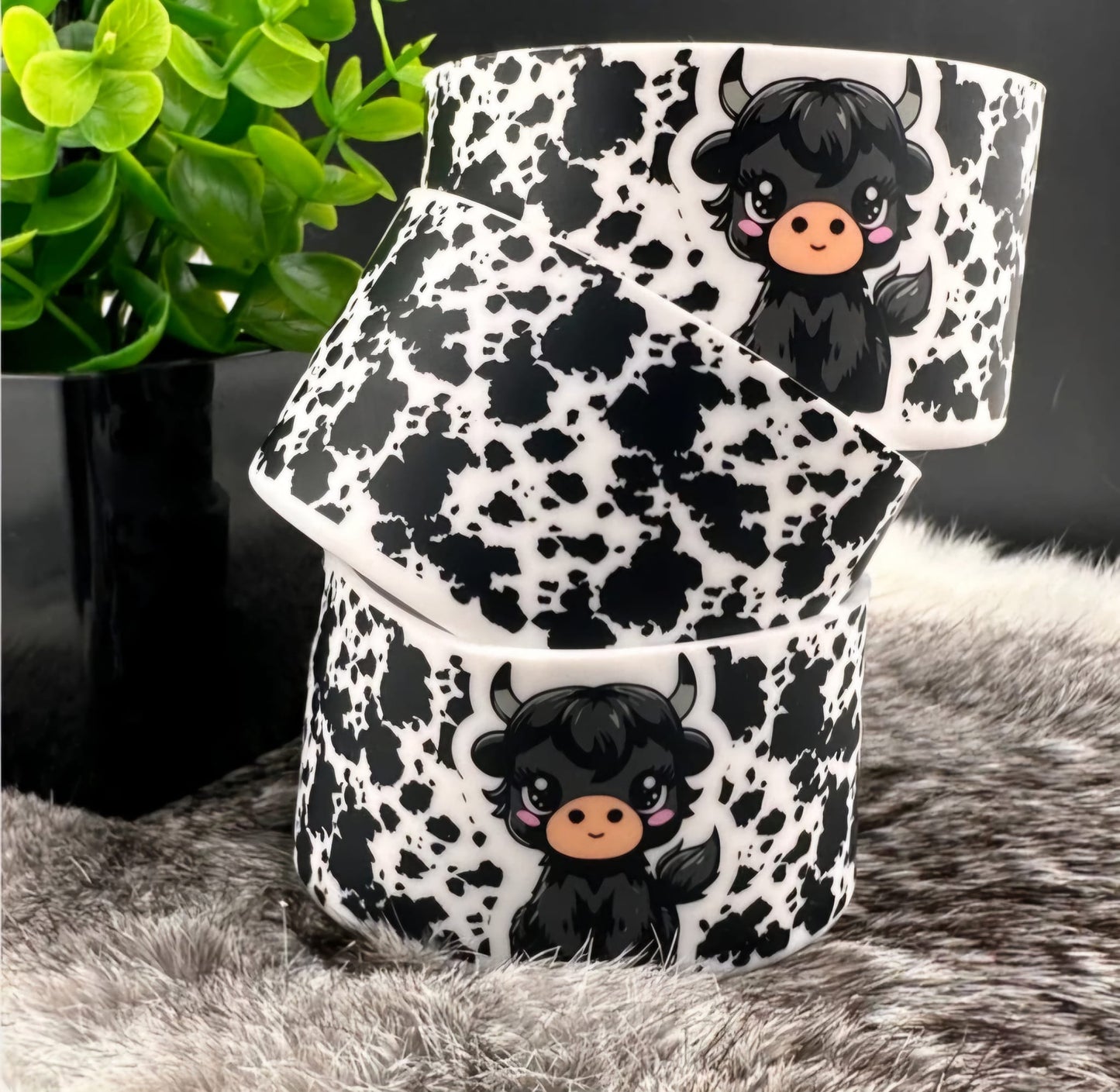 Tumbler Accessories: SET Option = Boot & Straw Topper - Pretty Cows