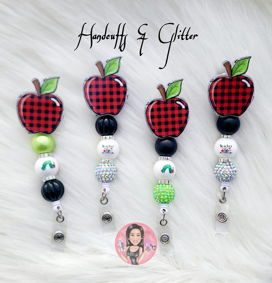 Badge Reel: Red Plaid Apple