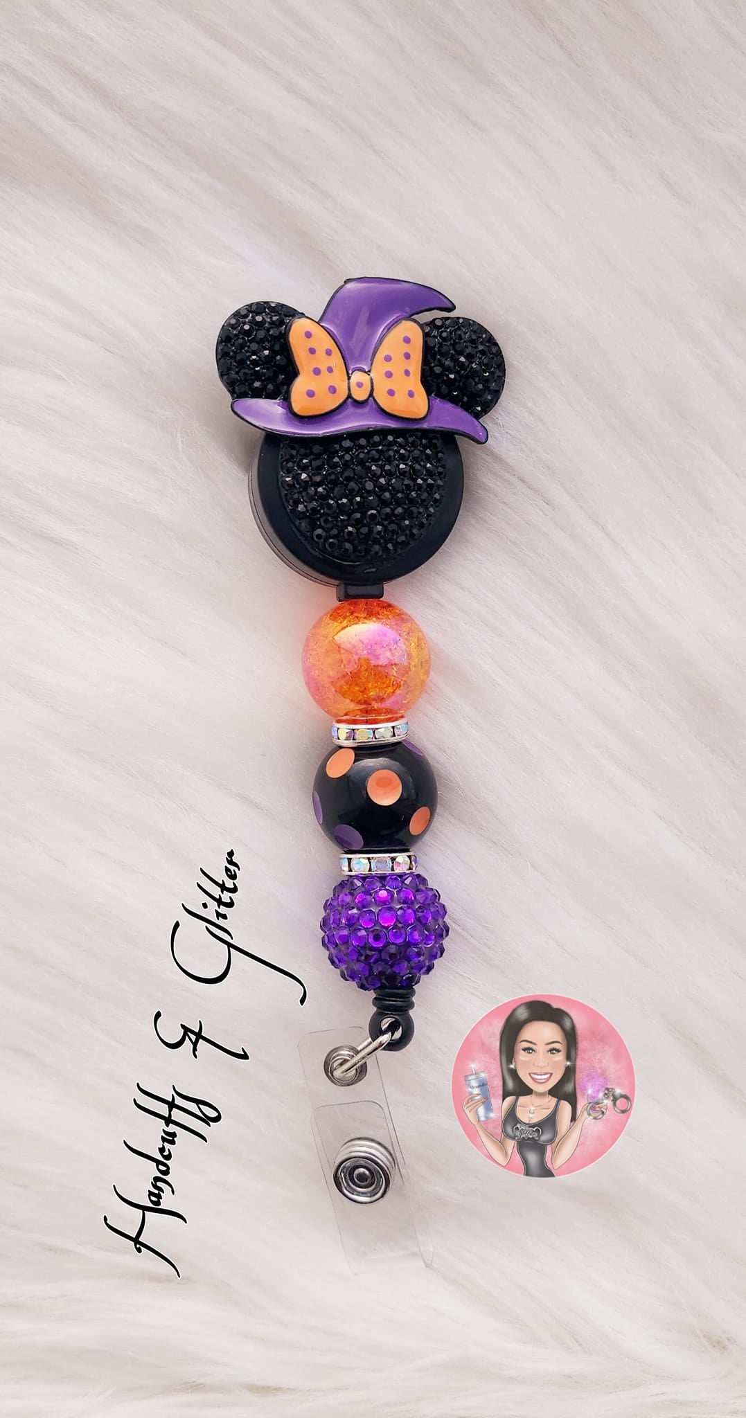 Badge Reels: Mouse Witch Bling _ HALLOWEEN